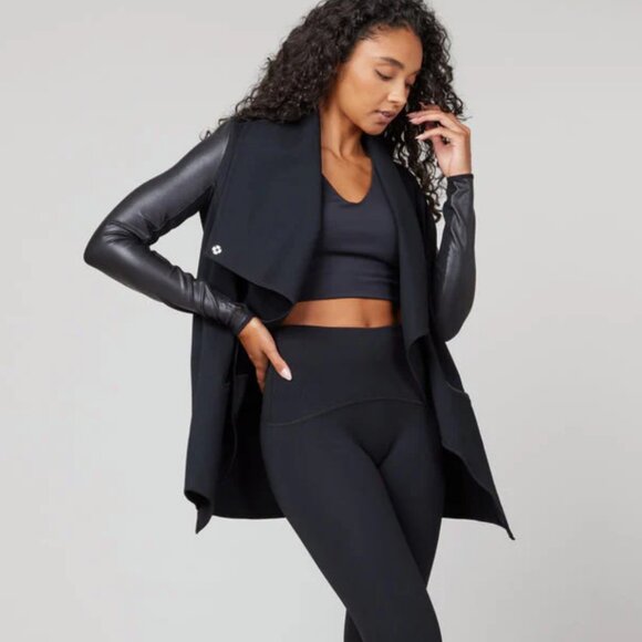 SPANX Jackets & Blazers - Spanx Drape Front Very Black Jacket Size Small